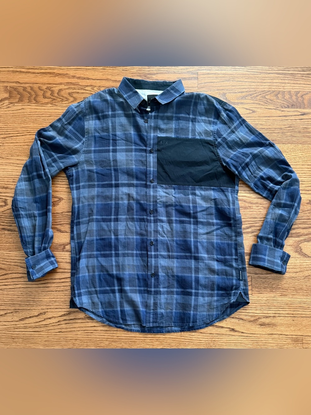 Armani Exchange Men’s Regular Fit Dress shirt Lightweight size M Blue Gray